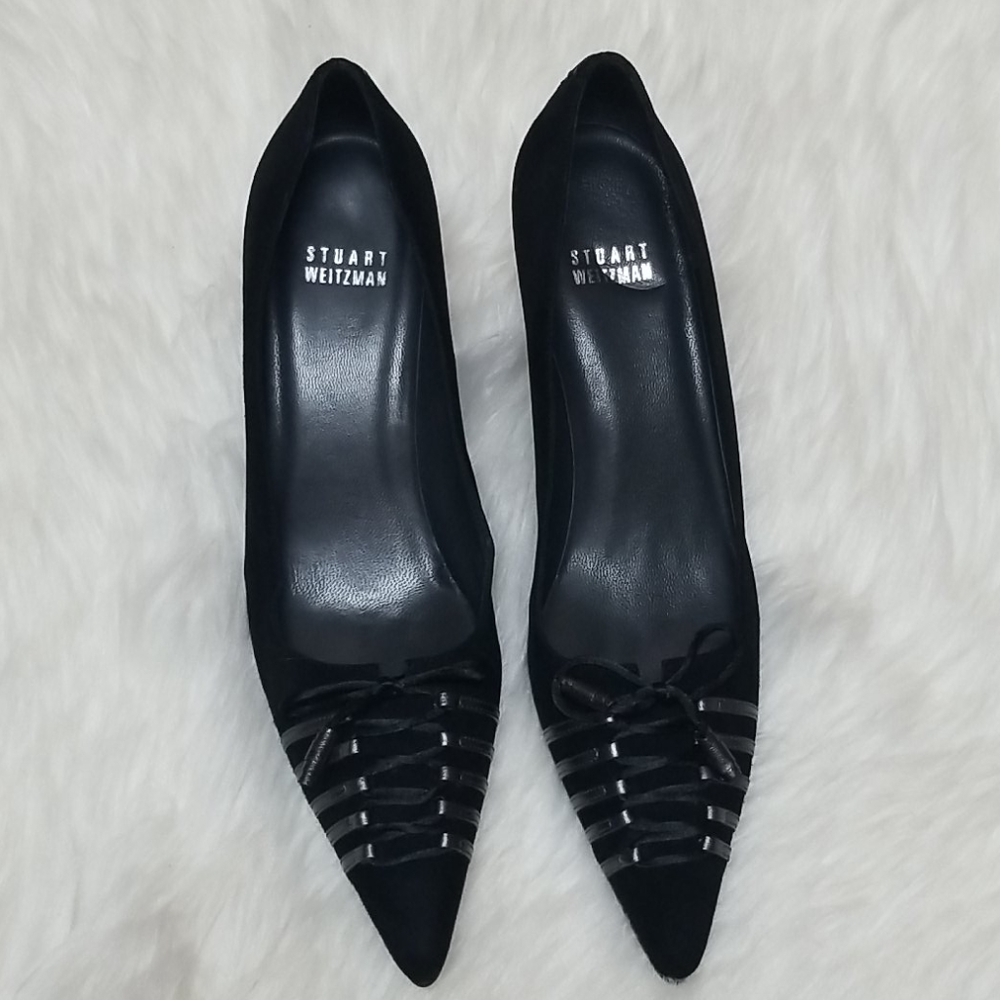 Stuart Weitzman Black Womens Suede Shoes Sz 7N